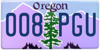 OR license plate 008PGU