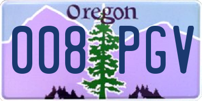 OR license plate 008PGV