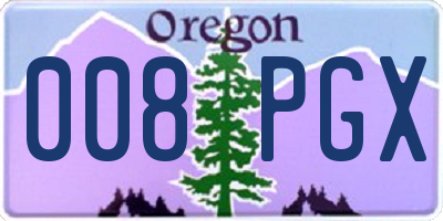 OR license plate 008PGX