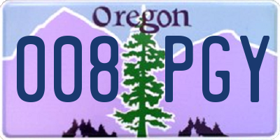 OR license plate 008PGY