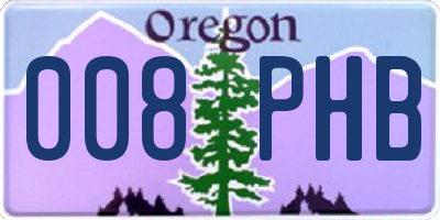 OR license plate 008PHB