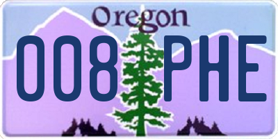 OR license plate 008PHE
