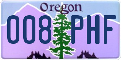 OR license plate 008PHF