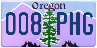 OR license plate 008PHG