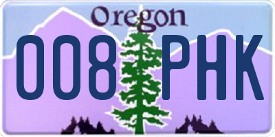 OR license plate 008PHK
