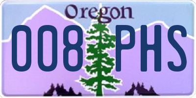 OR license plate 008PHS
