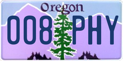 OR license plate 008PHY