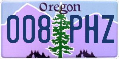 OR license plate 008PHZ
