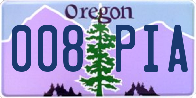OR license plate 008PIA