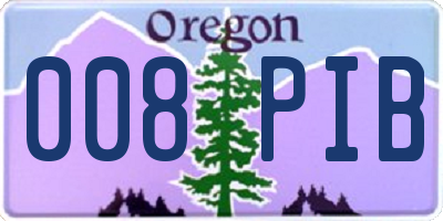 OR license plate 008PIB