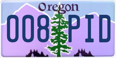 OR license plate 008PID