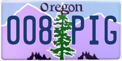 OR license plate 008PIG