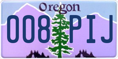 OR license plate 008PIJ