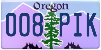 OR license plate 008PIK