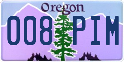 OR license plate 008PIM