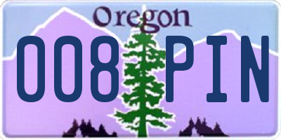 OR license plate 008PIN