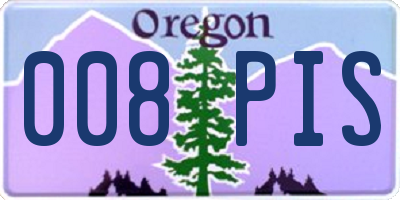 OR license plate 008PIS