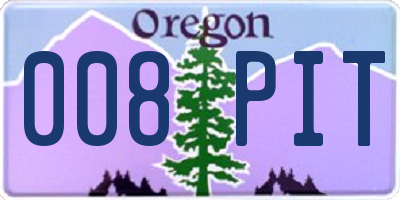OR license plate 008PIT
