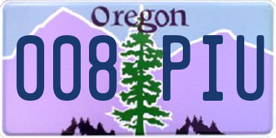 OR license plate 008PIU