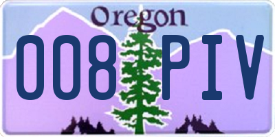 OR license plate 008PIV