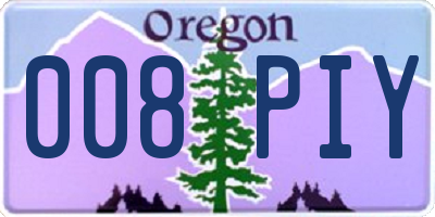 OR license plate 008PIY