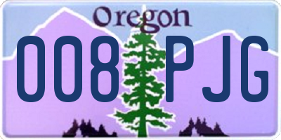 OR license plate 008PJG