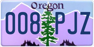 OR license plate 008PJZ
