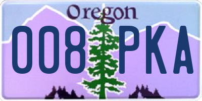 OR license plate 008PKA
