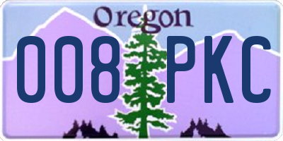 OR license plate 008PKC