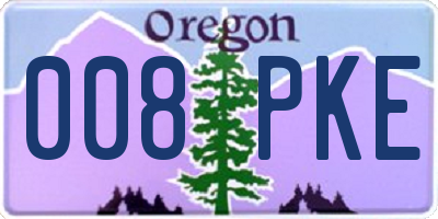 OR license plate 008PKE