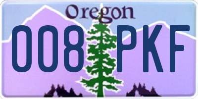 OR license plate 008PKF