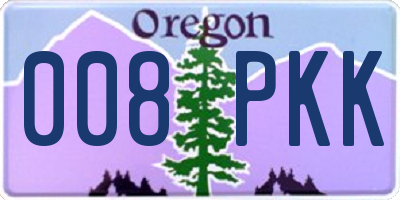 OR license plate 008PKK