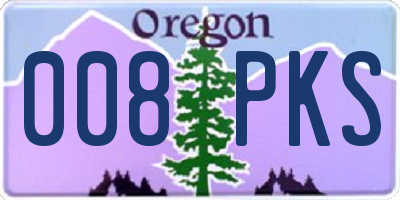 OR license plate 008PKS