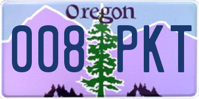 OR license plate 008PKT