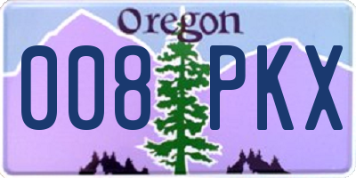 OR license plate 008PKX
