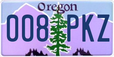 OR license plate 008PKZ