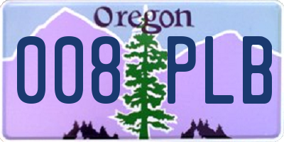 OR license plate 008PLB