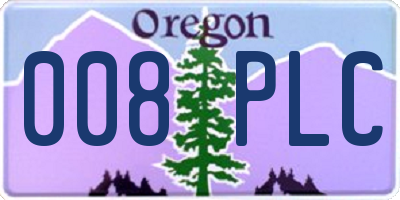 OR license plate 008PLC