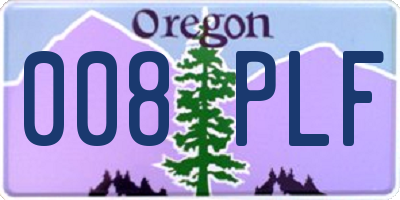 OR license plate 008PLF