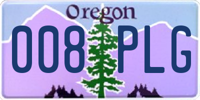 OR license plate 008PLG