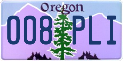 OR license plate 008PLI