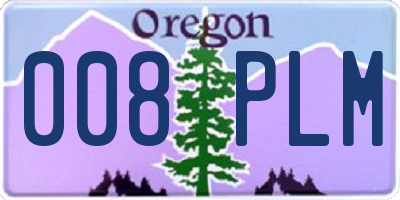 OR license plate 008PLM