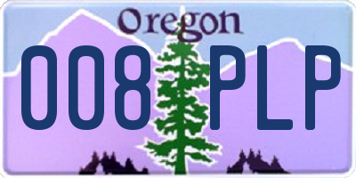 OR license plate 008PLP