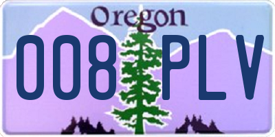 OR license plate 008PLV