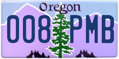 OR license plate 008PMB