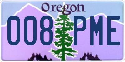 OR license plate 008PME