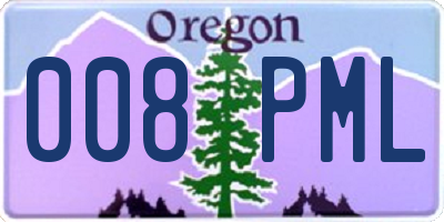 OR license plate 008PML
