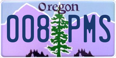 OR license plate 008PMS