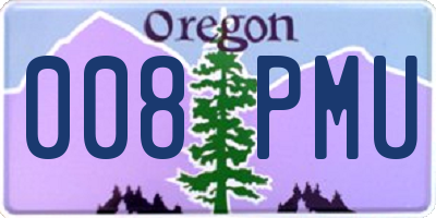 OR license plate 008PMU