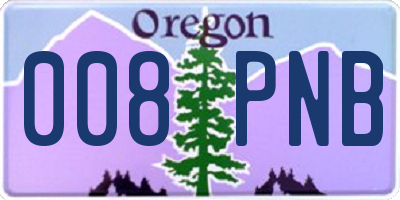 OR license plate 008PNB